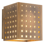 Astoria Cube Wall Light - Vintage Brass / Opal