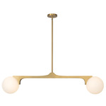 Briar Linear Pendant - Brushed Gold / Matte Opal