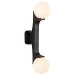 Briar Wall Light - Black / Matte Opal