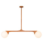 Briar Linear Pendant - Teak Wood / Matte Opal