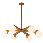Briar Chandelier - Teak Wood / Matte Opal