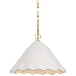 Lulu Pendant - Aged Brass / White