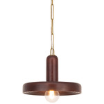 Scheana Pendant - Aged Brass / Wood