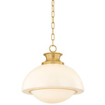 Celine Pendant - Aged Brass / Opal