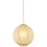 Bernadine Pendant - Aged Brass / Cream