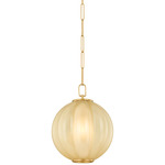 Bernadine Pendant - Aged Brass / Cream