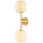 Lisette Bathroom Vanity Light - Aged Brass / Opal Cream