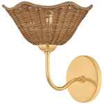Kehlani Wall Sconce - Aged Brass / Natural Wicker