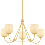 Genevieve Chandelier - Aged Brass / Opal Cream