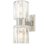 Danae 2-Light Wall Sconce - Polished Nickel / Clear