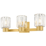 Danae Bathroom Vanity Light - Aged Brass / Clear