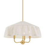 Shivonne Chandelier - Aged Brass / Ivory