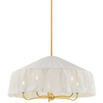 Shivonne Chandelier - Aged Brass / Ivory