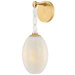 Yolanda Wall Light - Aged Brass / Cloud
