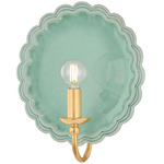 Paulette Wall Sconce - Aged Brass / Ceramic Moss Crackle