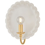 Paulette Wall Sconce - Aged Brass / Ceramic Gossamer Ivory