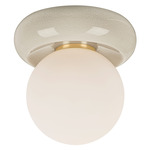 Tyra Ceiling Light - Ceramic Ivory Crackle / Opal Matte