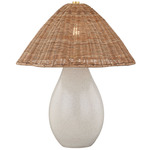 Deanne Table Lamp - Aged Brass / Natural Wicker