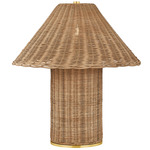 Jeanette Table Lamp - Aged Brass / Natural Wicker