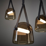 Mona XL Pendant - Black Anodized / Smoke Brown