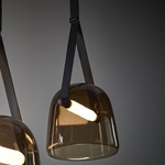 Mona Pendant - Matte Black / Transparent Smoke Brown