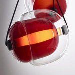 Capsula Pendant - Black / Transparent Red