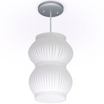 Amina Pendant - Brushed Nickel / White
