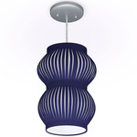 Amina Pendant - Brushed Nickel / Navy