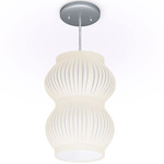 Amina Pendant - Brushed Nickel / Ivory