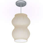 Amina Pendant - Brushed Nickel / Oatmeal