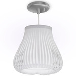 Camila Pendant - Brushed Nickel / White