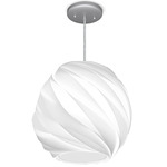Elume Pendant - Brushed Nickel / White