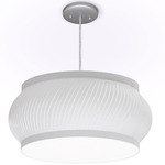 Isla Pendant - Brushed Nickel / White