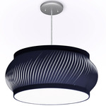 Isla Pendant - Brushed Nickel / Navy