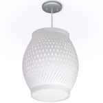 Lattice Pendant - Brushed Nickel / White