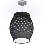 Lattice Pendant - Brushed Nickel / Black