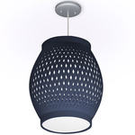 Lattice Pendant - Brushed Nickel / Navy