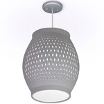 Lattice Pendant - Brushed Nickel / Grey