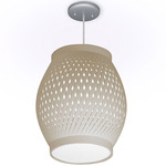 Lattice Pendant - Brushed Nickel / Oatmeal