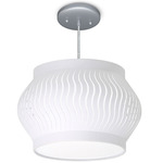 Wade Pendant - Brushed Nickel / White