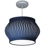 Wade Pendant - Brushed Nickel / Navy