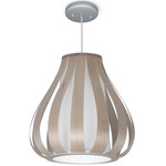 Clara Pendant - Brushed Nickel / White Oak