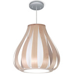 Clara Pendant - Brushed Nickel / Maple