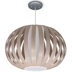 Sophia Pendant - Brushed Nickel / White Oak