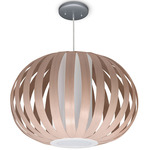 Sophia Pendant - Brushed Nickel / Oak