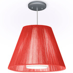 Christina Pendant - Brushed Nickel / Red