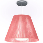 Christina Pendant - Brushed Nickel / Dark Pink