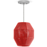 Jade Pendant - Brushed Nickel / Red