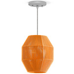 Jade Pendant - Brushed Nickel / Orange