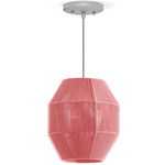 Jade Pendant - Brushed Nickel / Dark Pink